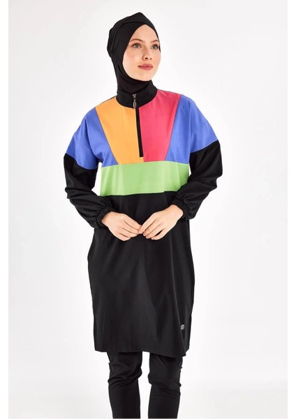 Sporcu Likra Paraşüt Kumaş Hızlı Kuruyan Kadın Tesettür Mayo 251226 modelleri