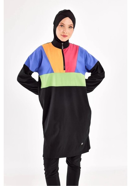 Sporcu Likra Paraşüt Kumaş Hızlı Kuruyan Kadın Tesettür Mayo 251226 fırsatları