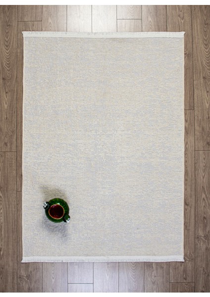 Şönil Kilim Halı Yıkanabilir Kaymaz Tabanlı Yumuşak İnce Yapısı ile Her Alana Uyumlu Beyaz