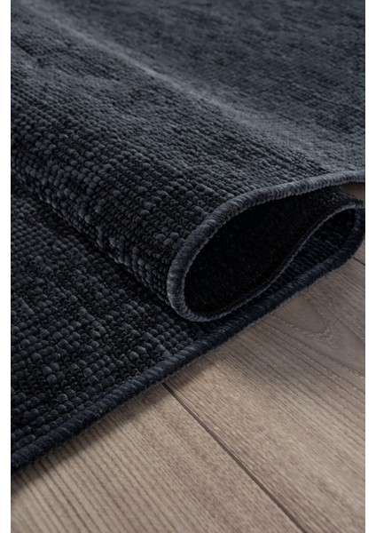 Şönil Kilim Halı Yıkanabilir Kaymaz Tabanlı Yumuşak İnce Yapısı ile Her Alana Uyumlu Antrasit modelleri