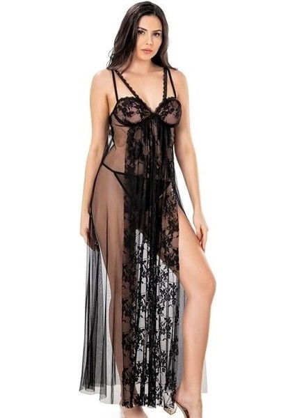 Aria's Closet Siyah Kısa Tül Gecelik fiyatları
