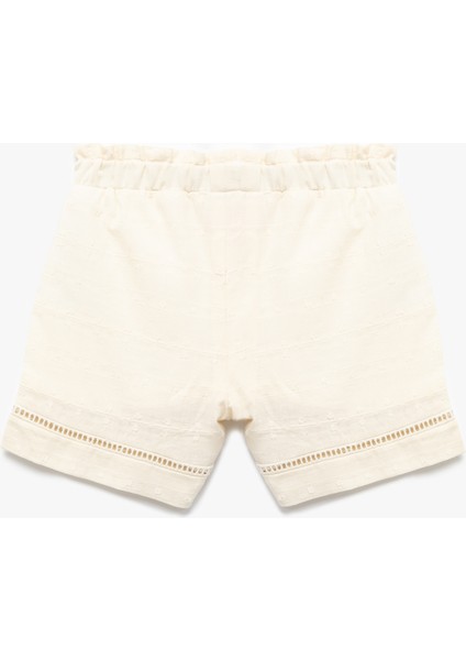 Pamuklu Beli Lastikli Mini Şort