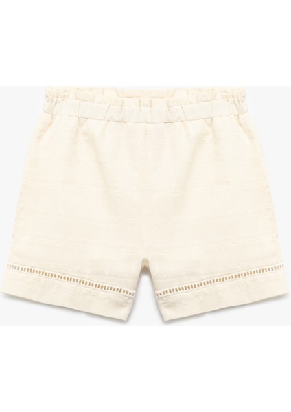 Pamuklu Beli Lastikli Mini Şort