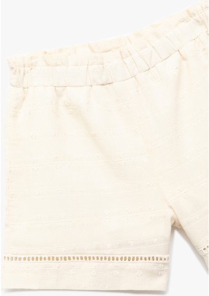 Pamuklu Beli Lastikli Mini Şort