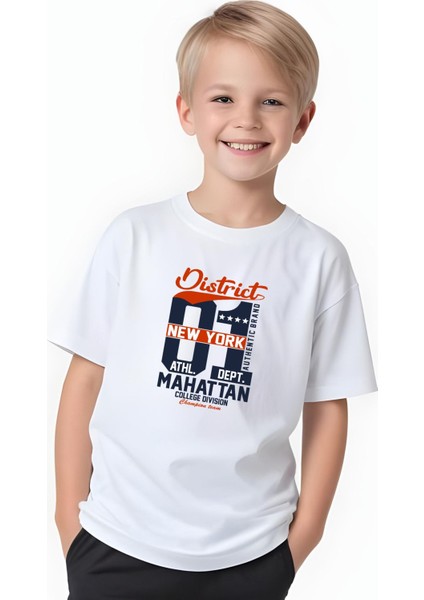 Erkek Çocuk Yuvarlak Yaka Manhattan 01 Erkek Baskılı T-Shirt