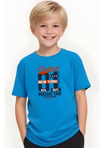 Erkek Çocuk Yuvarlak Yaka Manhattan 01 Erkek Baskılı T-Shirt