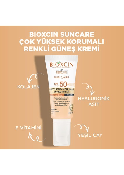 Sun Care Çok Yüksek Korumalı Kuru Ciltler Için Renkli Güneş Kremi Tinted Spf 50+ 50 ml