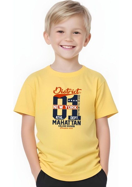 Erkek Çocuk Yuvarlak Yaka Manhattan 01 Erkek Baskılı T-Shirt fiyatları