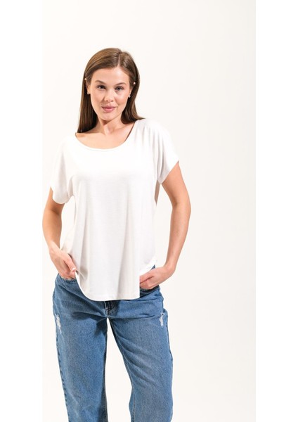 725107_KADIN Düşük Kollu Yuvarlak Yakalı Cool&comfort Tshirt