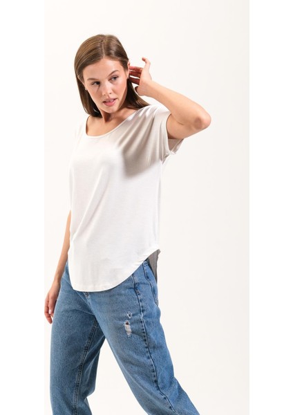 725107_KADIN Düşük Kollu Yuvarlak Yakalı Cool&comfort Tshirt fırsatları