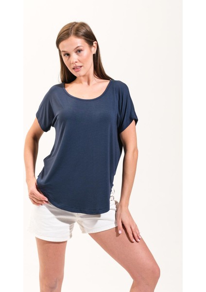 725107_KADIN Düşük Kollu Yuvarlak Yakalı Cool&comfort Tshirt