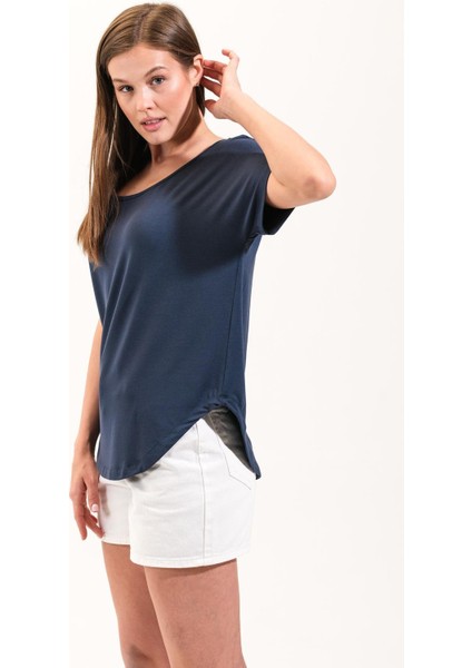 725107_KADIN Düşük Kollu Yuvarlak Yakalı Cool&comfort Tshirt modelleri