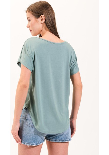 725107_KADIN Düşük Kollu Yuvarlak Yakalı Cool&comfort Tshirt fırsatları