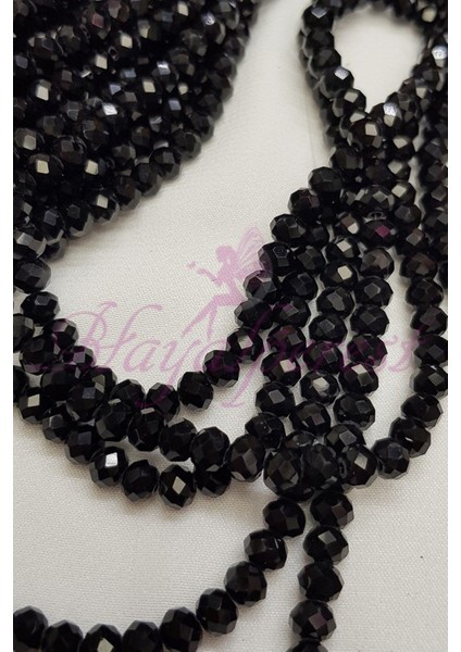 Mat Siyah Kristal Boncuk 6 mm