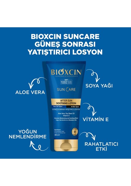 Bıoxcın Sun Care Güneş Sonrası Krem Yatıştırıcı Nemlendirici Koruyucu, Aloe Vera Soya Yağı, Vitamin E, 200 ml indirimleri