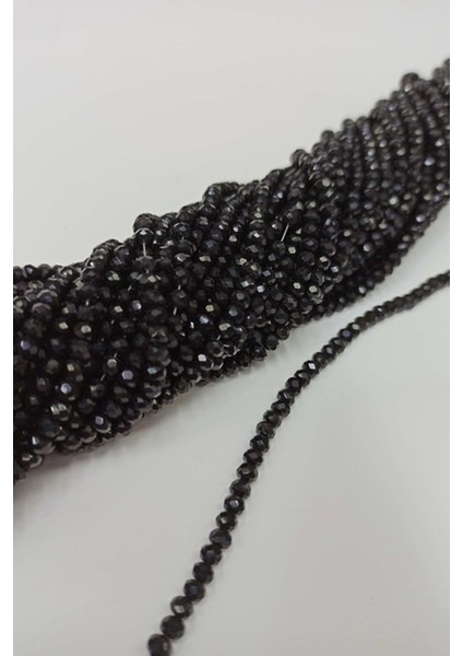 Siyah Parlak Kristal Boncuk 4 mm