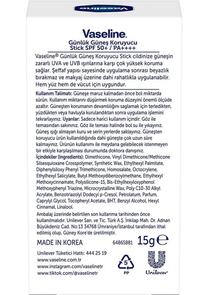 Günlük Güneş Koruyucu Stick Spf 50+ 15G fırsatları