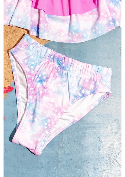 Desenli Kız Çocuk Mayo Bikini Takımı