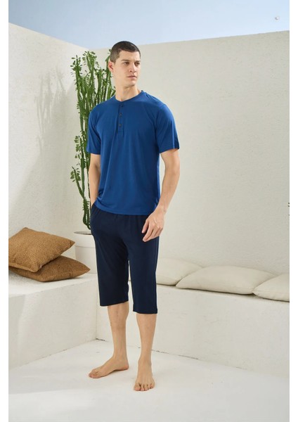 Büyük Beden Erkek Kapri Pijama Takım 2204