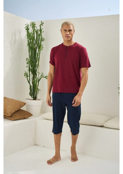 Büyük Beden Erkek Kapri Pijama Takım 2204