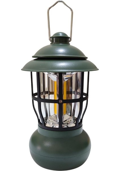 Glamping Kamp Lambası Yeşil Renk 250 Lümen Pilli