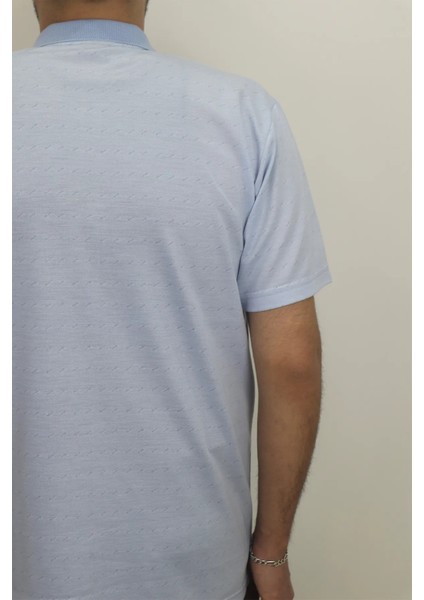 Fistan Store Erkek Desenli Klasik Kesim Rahat Kalıp Tek Cepli Polo Yaka Tişört