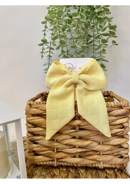 El Yapımı Kendinden Desenli Yeni Moda Açık Sarı Otomatik Fiyonk Toka