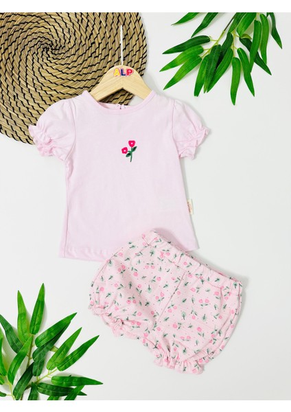 Palau Müslin Şortlu Takım - Pembe