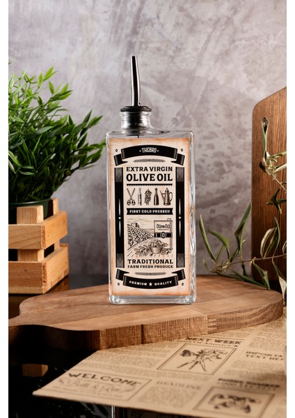500ML Western Serisi Şeffaf Kalın Cam Zeytinyağı Şişesi Yağdanlık modelleri