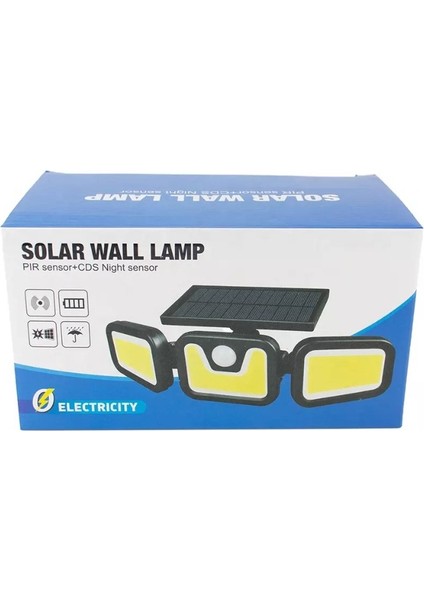 MX-W771B Sensörlü 3 Modlu 90 Cob Ledli Solar Aydınlatmalı Duvar Lambası (5132)