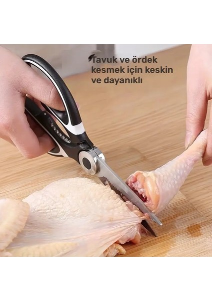 Çok Amaçlı Paslanmaz Çelik Tavuk Kemiği Makası, Mutfak Et Makası Ceviz Açacağı Şişe Açacağı Çok Fonksiyonlu Paslanmaz Çelik 1 Adet