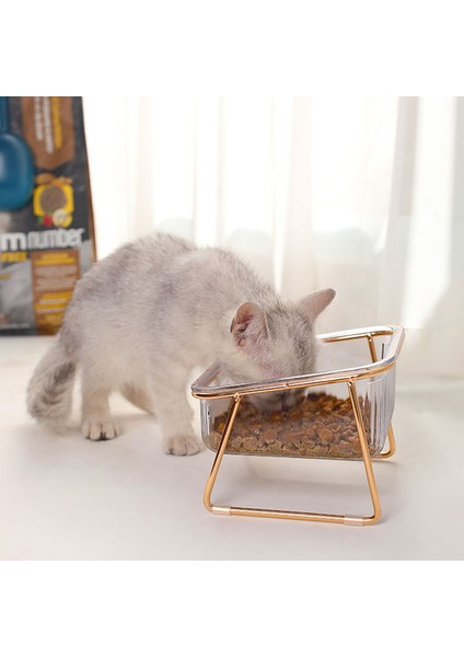 Seramik Evcil Hayvan Mama Kasesi Çok Amaçlı Şık Yükseltilmiş Tasarım Servikal Omurga Koruma Kedi Maması Kasesi Kediler Köpekler Evcil Hayvanlar Için 300ML Açık Yeşil (Yurt Dışından)