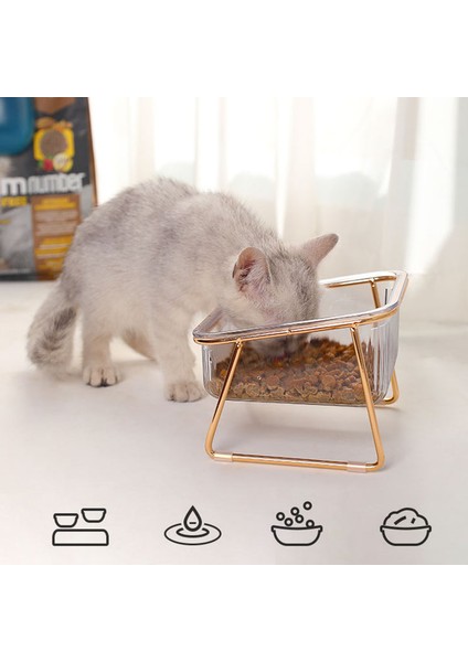 Seramik Evcil Hayvan Mama Kasesi Çok Amaçlı Şık Yükseltilmiş Tasarım Servikal Omurga Koruma Kedi Maması Kasesi Kediler Köpekler Evcil Hayvanlar Için 300ML Açık Yeşil (Yurt Dışından)