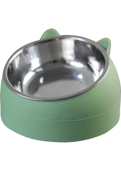 Kedi Maması Kasesi Otomatik Waterer Anti Dökülme Paslanmaz Çelik 15 Derece Eğimli Kedi Su Kasesi Küçük Orta Boy Pet (Yurt Dışından)