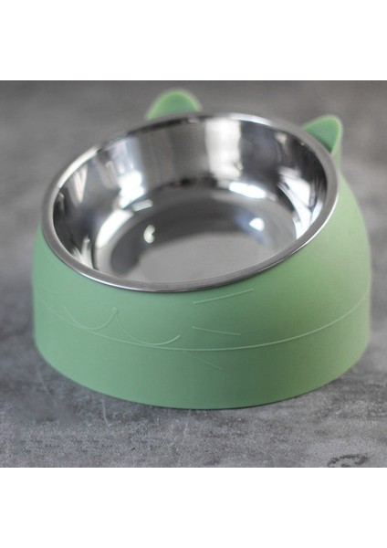 Kedi Maması Kasesi Otomatik Waterer Anti Dökülme Paslanmaz Çelik 15 Derece Eğimli Kedi Su Kasesi Küçük Orta Boy Pet (Yurt Dışından)
