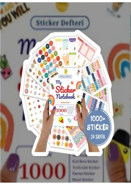 Sticker Notebook 1000 Adet Sticker Defteri