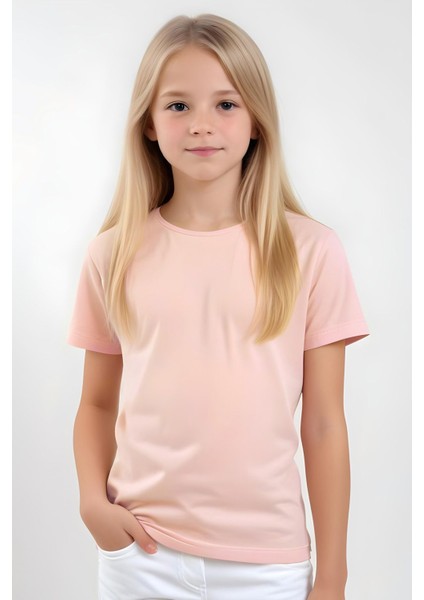 Kız Çocuk Yuvarlak Yaka Penye T-Shirt