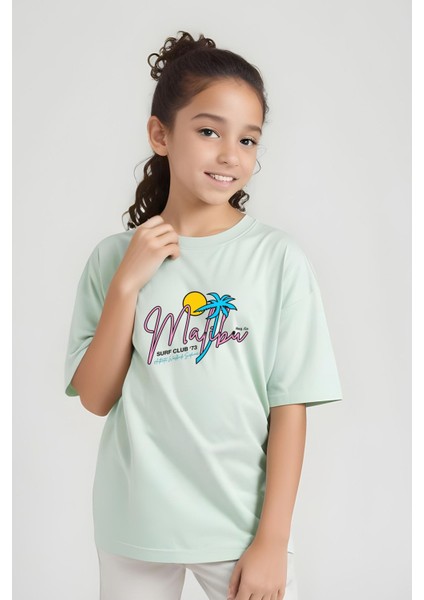 Kız Çocuk Basic Malibu Baskılı T-Shirt
