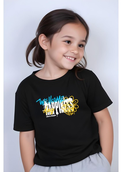 Kız Çocuk 3'lü Happines- Honey-Sassy Baskılı Tişört