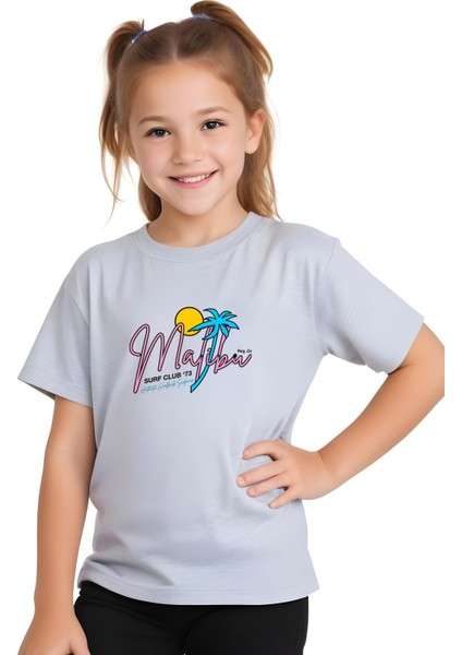 Kız Çocuk Basic Malibu Baskılı T-Shirt