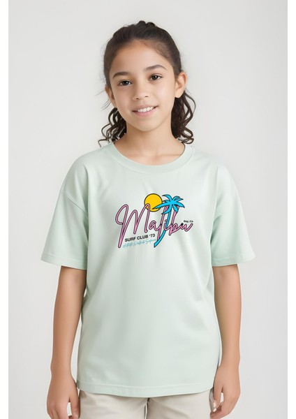 Kız Çocuk Basic Malibu Baskılı T-Shirt