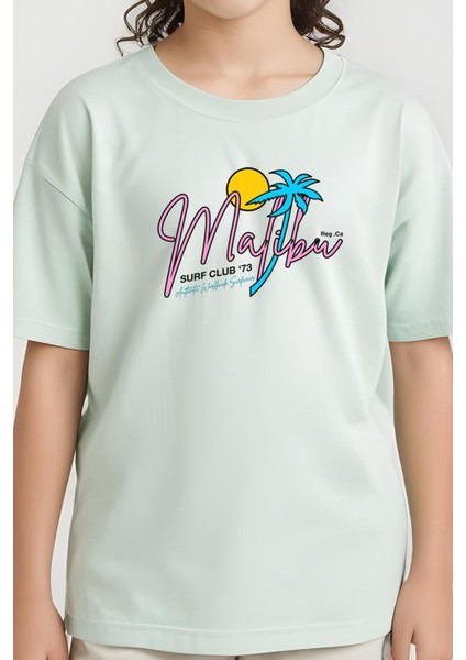 Kız Çocuk Basic Malibu Baskılı T-Shirt