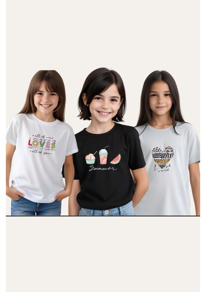 Kız Çocuk Basic Baskılı T-Shirt