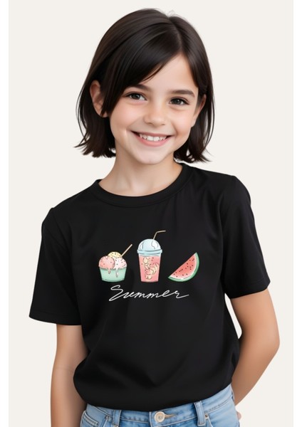 Kız Çocuk Basic Baskılı T-Shirt