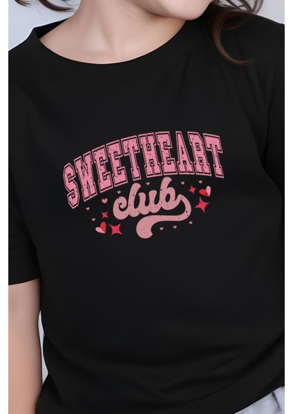 Kız Çocuk Sweatheard Club Baskılı Tişört
