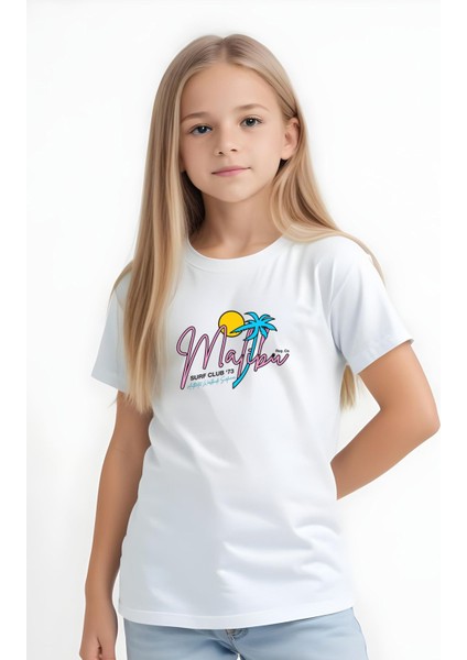 Kız Çocuk Basic Malibu Baskılı T-Shirt