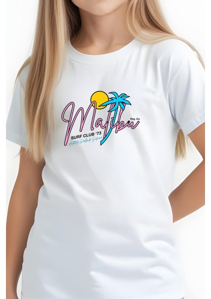 Kız Çocuk Basic Malibu Baskılı T-Shirt