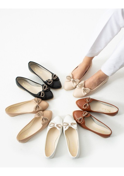 Kadın Kurdele Detaylı Sivri Burun Şık Babet fiyatları