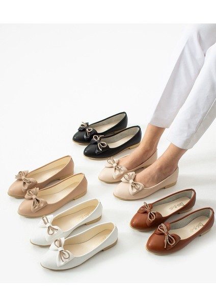 Kadın Kurdele Detaylı Sivri Burun Şık Babet modelleri