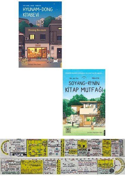 Hyunam-Dong Kitabevi + Soyang-Ri'nin Kitap Mutfağı 2'li Set + Mat. Öğreten Cetvel
